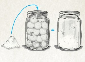 Sand bring added to jar